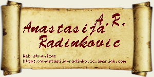 Anastasija Radinković vizit kartica